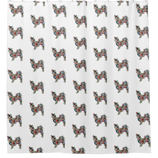 ロングヘアチワホアジオシルエットプレイド シャワーカーテン (正面)