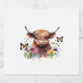 ロングヘアハイランドベビークラシック牛Tシャツ スパークリングワインラベル (シングルラベル)