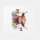 ロングヘアハイランドベビークラシック牛Tシャツ フリースブランケット (正面(横))