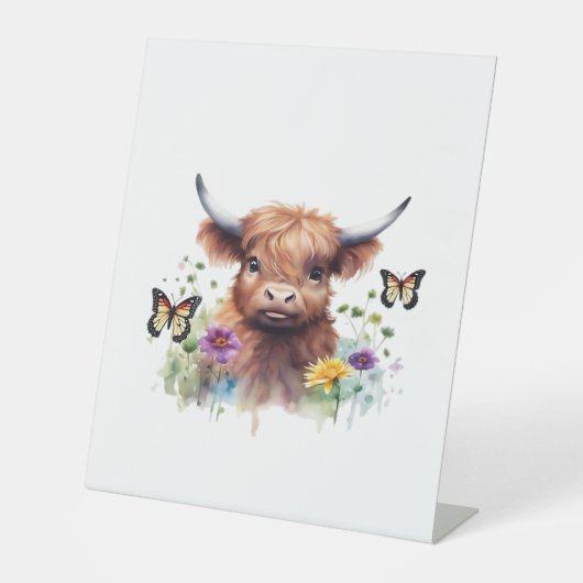 ロングヘアハイランドベビークラシック牛Tシャツ 台座サイン (正面)