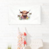 ロングヘアハイランドベビークラシック牛Tシャツ 横断幕 (インサイチュ)