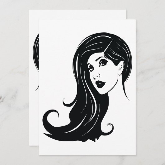 ロングヘアビューティフルウーマンファッションメイクアップアート (正面/裏面)