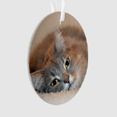 ロングヘアブルーロシアのキャットバイシャーリー・テイラー オーナメント (正面)