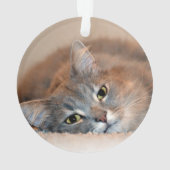 ロングヘアブルーロシアのキャットバイシャーリー・テイラー オーナメント (裏面)