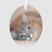 ロングヘアブルーロシアのキャットバイシャーリー・テイラー オーナメント (正面)