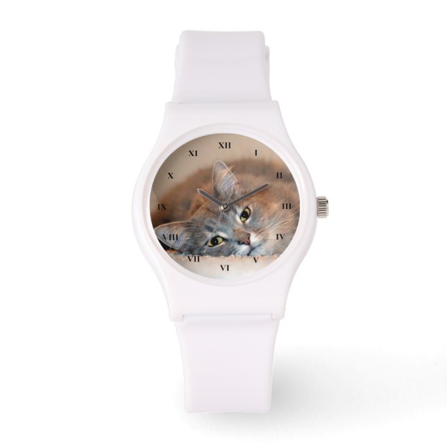 ロングヘアブルーロシアのキャットバイシャーリー・テイラー 腕時計 (正面)