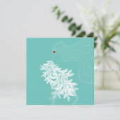 ロングヘアボタニカルミニマルファッションイラストレーション 招待状 (スタンド正面)