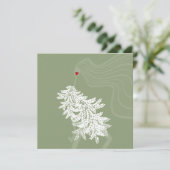 ロングヘアボタニカルミニマルファッションイラストレーション 招待状 (スタンド正面)