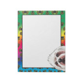 ロングヘアマルチーズカラフルドッグポーパターン ノートパッド (回転)