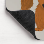 ロングヘアレッドダシュント |かわいいウィーナー犬 マウスパッド (コーナー)