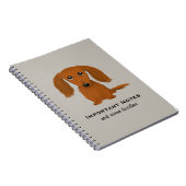 ロングヘアレッドダシュント |かわいいドキシーの漫画の犬 ノートブック (右側)