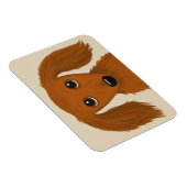 ロングヘアレッドダシュント |かわいいドキシーの漫画の犬 マグネット (右側)