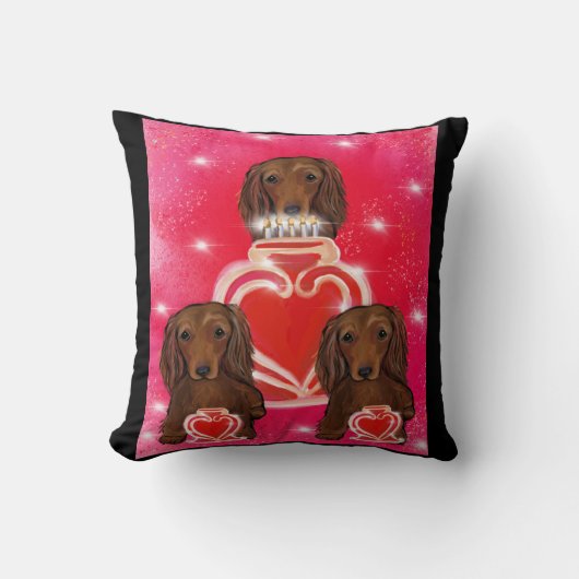 ロングヘアレッドダシュント クッション (正面)