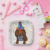 ロングヘアレッドダシュント ペーパープレート (パーティー)