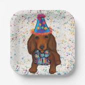 ロングヘアレッドダシュント ペーパープレート (正面)