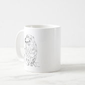 ロングヘアーダックスフンドのマグカップ コーヒーマグカップ (正面左)