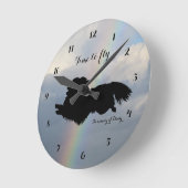 ロングヘアーチワフアメモメンブランスウォールクロック ラウンド壁時計 (傾斜)