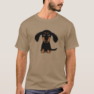 ロングヘアードダックスフンドの子犬 Tシャツ