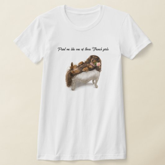 ロングヘアードックスフンド Tシャツ (レイダウン)