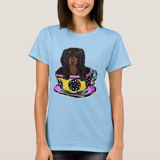 ロングヘアードブラックドキシ Tシャツ (正面)