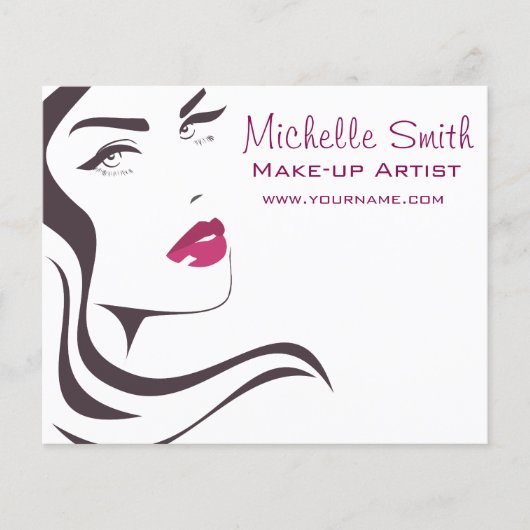 ロングヘアードレッサーのメイクアップアーティストブランディング チラシ (正面)