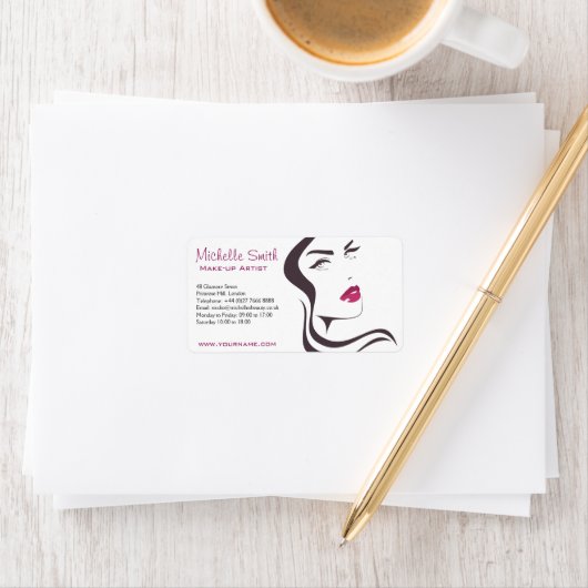 ロングヘアードレッサーのメイクアップアーティストブランディング ラベル (インサイチュ)