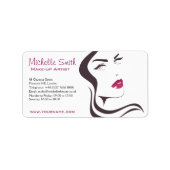 ロングヘアードレッサーのメイクアップアーティストブランディング ラベル (正面)