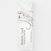 ロングヘアードレッサーのメイクアップアーティストブランディング 横断幕 (縦)