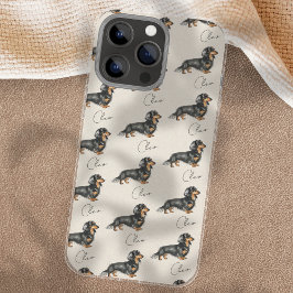ロングヘアード ミニチュア ダックスフント 犬 イラスト iPhone 16 PRO MAXケース
