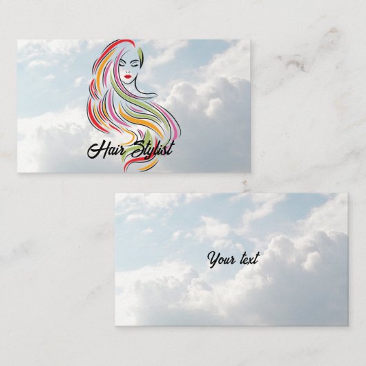ロングヘア美しい 名刺 (正面/裏面)