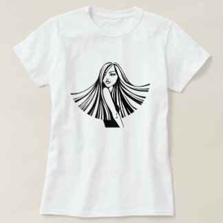 ロングヘア美しいTシャツ Tシャツ