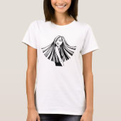 ロングヘア美しいTシャツ Tシャツ (正面)