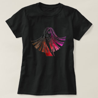 ロングヘア美しいTシャツ Tシャツ