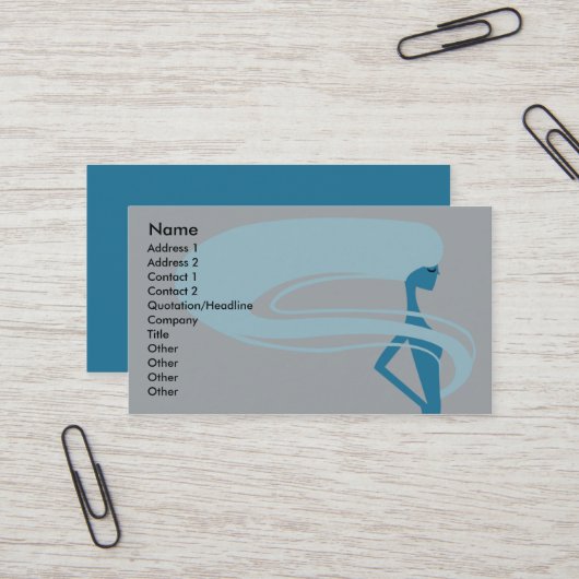 ロングヘア-ビジネス 名刺 (正面/裏面インサイチュ)