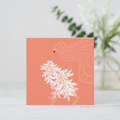 ロングヘア ボタニカル ミニマル ファッション イラスト 招待状 (スタンド正面)