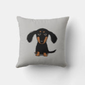 ロングヘド・ダシュント・パピー |かわいいウィーナー犬 クッション (裏面)