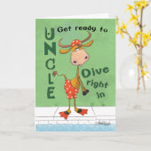 ロングホーンカウダイバー誕生日フォーアンクル カード (黄色い花)