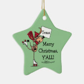 ロングホーンスケートで滑る – メリークリスマスY'all! セラミックオーナメント (右)