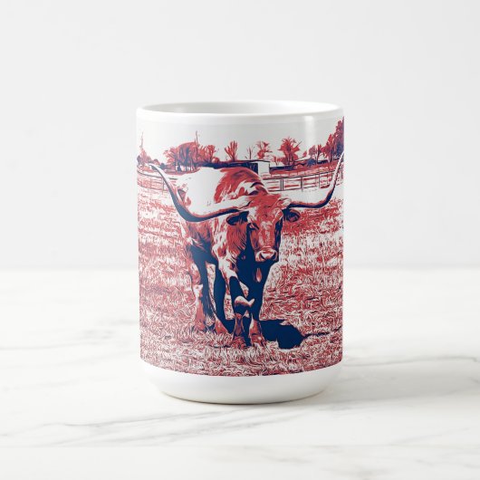 ロングホーンテキサス州ロングホーンArt Mug Cup コーヒーマグカップ (中央)
