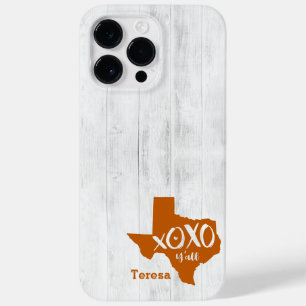 ロングホーン焦げオレンジXOXO, Y'all -テキサス州形 Case-Mate iPhone 14 Pro Maxケース