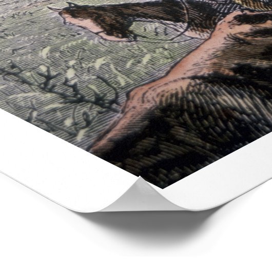 ロングホーン牛がテキサス州からアブリーネまで車で行く ポスター (角)