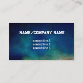 ロングホーン牛の写真アート青と茶色の国 名刺 (裏面)