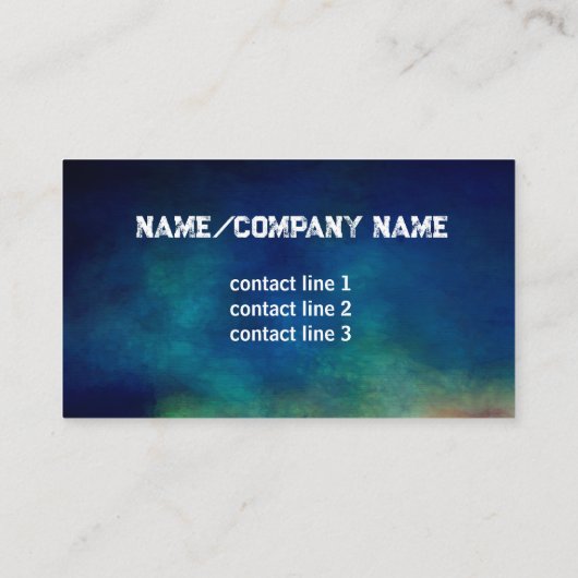 ロングホーン牛の写真アート青と茶色の国 名刺 (裏面)