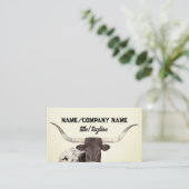 ロングホーン牛の写真セピア素朴な国 名刺 (スタンド正面)