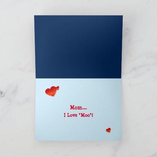 ロングホーン牛の母の日のグリーティングカード カード (内部)