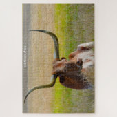 ロングホーン牛テキサス州。ジグソーパズル ジグソーパズル (縦)