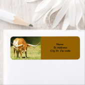 ロングホーン牛差出人住所ラベル。 ラベル (インサイチュ)