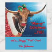 ロングホーン・カウクリスマス ワインラベル (シングルラベル)