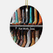 ロングホーン&ブーツ，テキサス州セラミックオーナメント セラミックオーナメント (右)