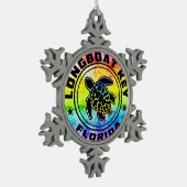 ロングボート鍵フロリダシーカメ スノーフレークピューターオーナメント (左)